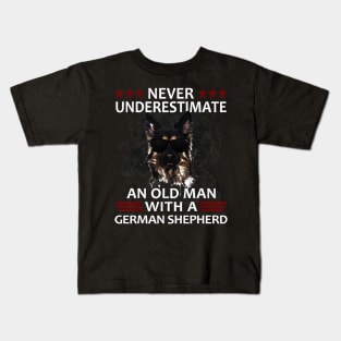 Old man german shepherd dog Kids T-Shirt